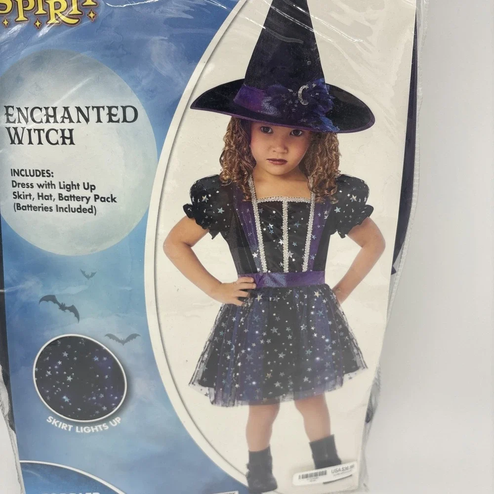 Spirit Halloween Enchanted Witch‎ Costume With Dress And Hat Size 5–6Girls Read